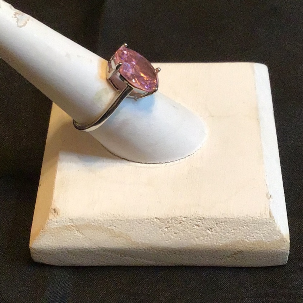 925 Sterling Silver Genuine Pink TopazRing - Picture 4 of 4